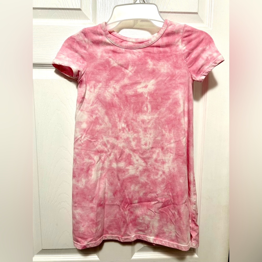 Girls Crown & Ivy Pink Tie Dyed Tee Shirt Dress - Size 6